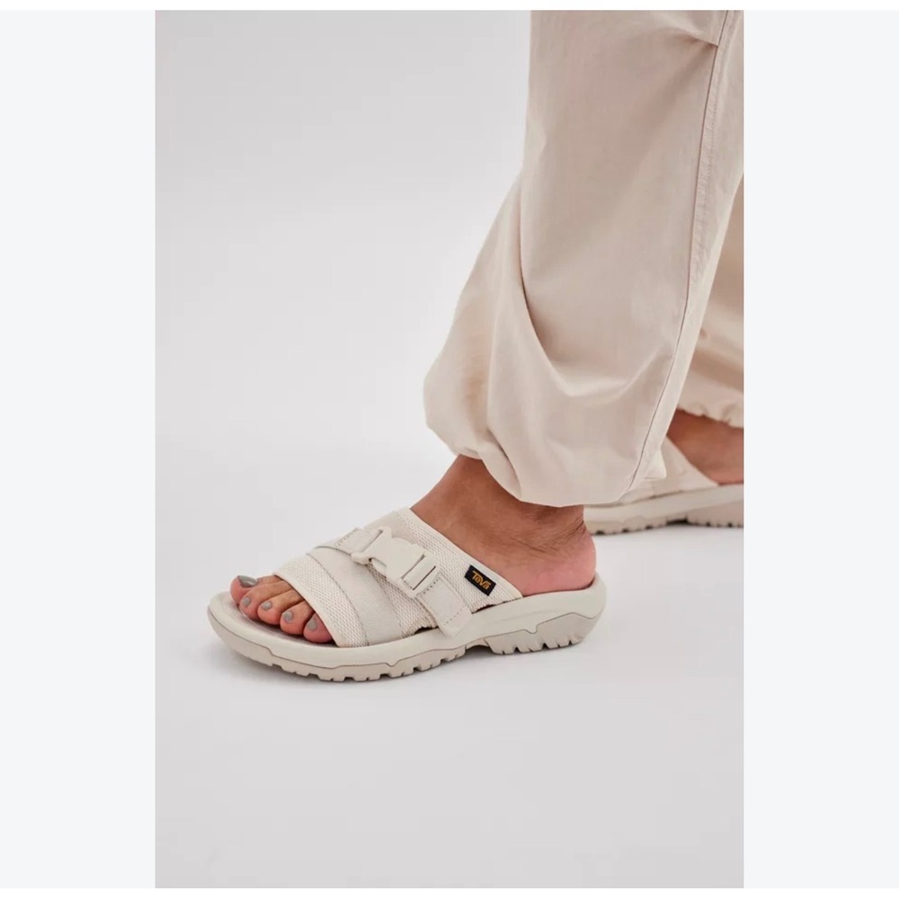 Teva Zymic Slide Birch Cream Mesh Buckle Sandals 1136210 Womens 8